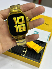 G9 Ultra Pro with THREE Straps | Golden Edition | Bluetooth Calling Smart Watch